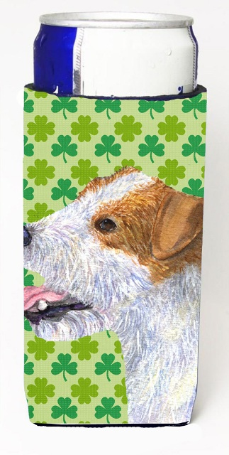 Carolines Treasures SS4435MUK Jack Russell Terrier St. Patricks Day Shamrock Portrait Michelob Ultra bottle sleeves For Slim Cans - 12 oz.