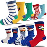 10 Pairs Kids Toddler Boys Girls Colorful Novelty Fashion Cotton Crew Socks(2-5 Years)