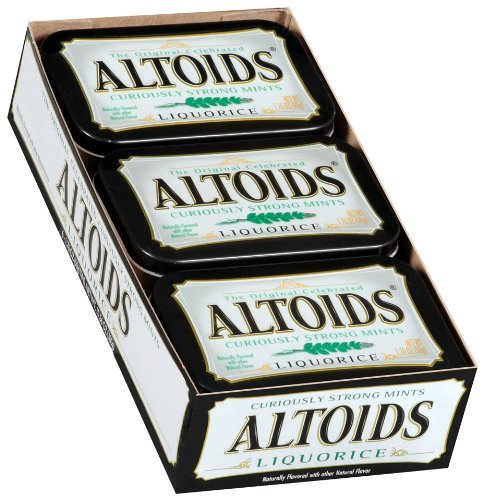 Altoids Curiously Strong Mints, Liquorice, 1.76-Ounce Tins (Pack of 12)