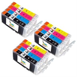 Toner Refill Store 12PK Ink for Canon CLI-251XL (3BK, 3C, 3M, 3Y) Pixma IP7220 MG5420 MG5422 MG5520 MG6320 MG6420 MG7120 MX722 MX922