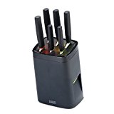 Joseph Joseph 10125 LockBlock Stainless Steel Knife Set with Self Locking Knife Block, 6-Piece, Black