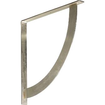 Ekena Millwork BKTM02X24X24BUSS 2 in. W x 24 in. D x 24 in. H Bulwark Bracket, Stainless Steel