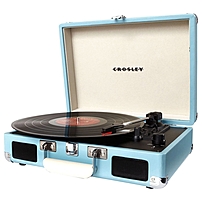 Crosley Cruiser Cr8005a-tu Record Turntable - Belt Drive - Manual - 78, 45, 33.33 Rpm - Turquoise