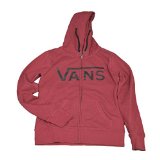 Vans Women's Conquered Zip Up Hoodie-Brick Red-XL
