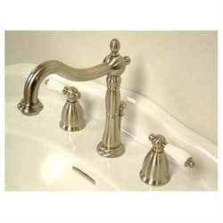 Kingston Brass KB197.PL Heritage Widespread Bathroom Faucet with Brass Pop-Up Dr