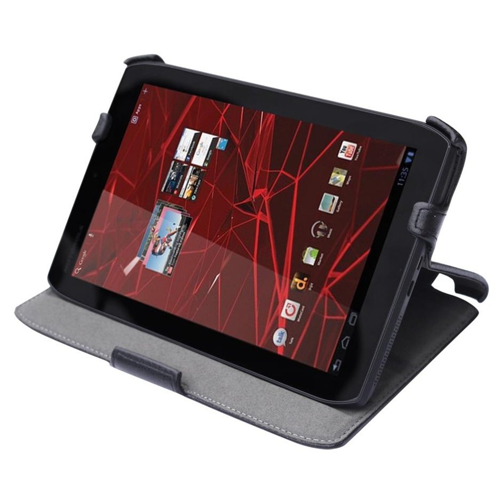 MiniSuit Motorola Droid Xyboard 8.2 Tab (Xoom 2) Dual View Grooves with Hand PU Leather Folio Stand Case Cover (Black)