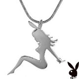 Playboy Necklace White Trash Charm Bunny Mud Flap Mudflap Girl Pendant Charm