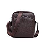 AMLAND Men's Small Shoulder Bag, Leather Bag, Fashion lightweight Cross Body Everyday Satchel Bag for Business Working Casual Sport Travel