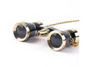 Black Binoculars Opera Theatre 3x25 Glasses Telescope Optics With Chain