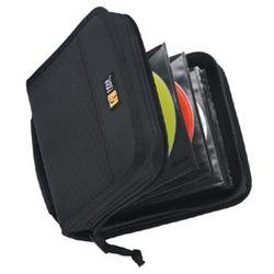 Case Logic 32 Capacity CD Wallet - Book Fold - Nylon - Black - 32 CD/DVD
