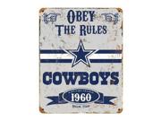 Party Animal Cowboys Vintage Metal Sign - 1 Each - Obey The Rules Print/message - 11.5