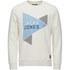 Jack & Jones Men's Core Speed Crew Neck Sweatshirt - Treated White - L