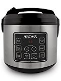 Aroma Housewares 20 Cup Cooked (10 cup uncooked) Digital Rice Cooker, Slow Cooker, Food Steamer, SS Exterior (ARC-150SB)
