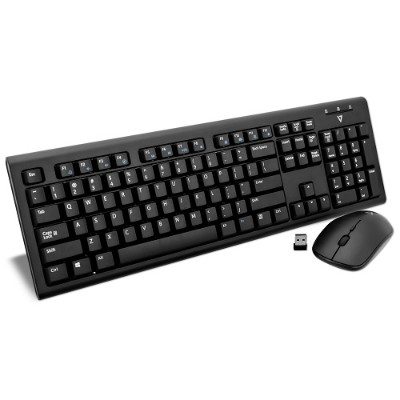 V7 Ckw200us Ckw200 Wireless Keyboard And Mouse Combo  Us - Black