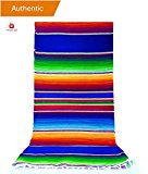 NEW Alondra's Imports (TM) (84" x 15") Elegantly Woven, Genuine Serape Table Runner (Mexican Table Runner, Serape Table Cloth, Outdoor Zarape) - Traditional Style (Brilliant Royal Blue)