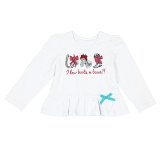 Wrangler Girls Boots and Bows Long Sleeve Peplum T-Shirt (3T)