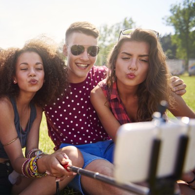 Worry Free Gadgets Monopod- Red Monopad Selfie Stick - Red