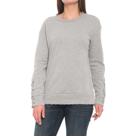 Laced Sleeve French Terry Shirt - Long Sleeve (for Women)
