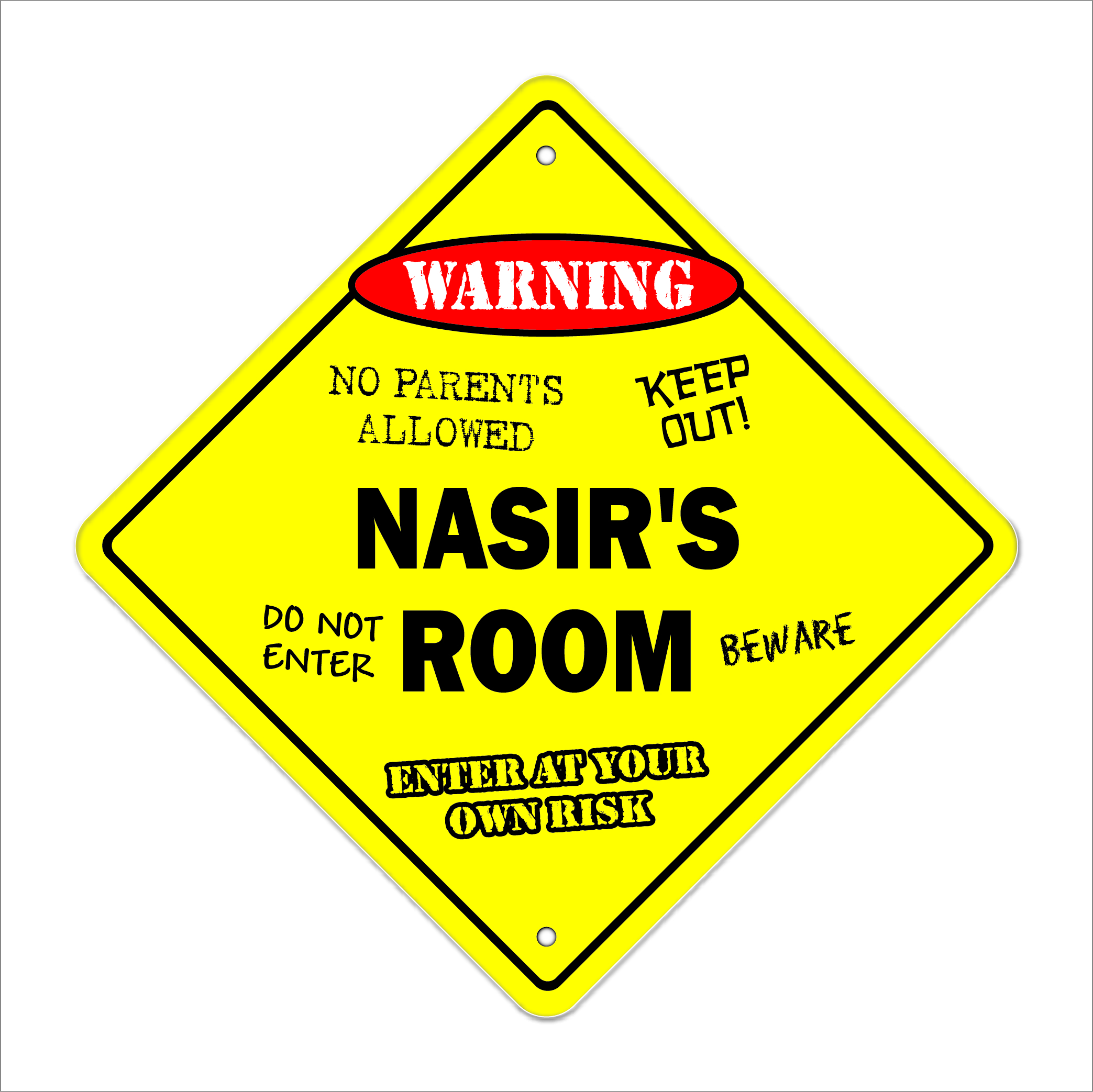 Nasir's Room Sign Crossing Zone Xing Indoor/Outdoor 12