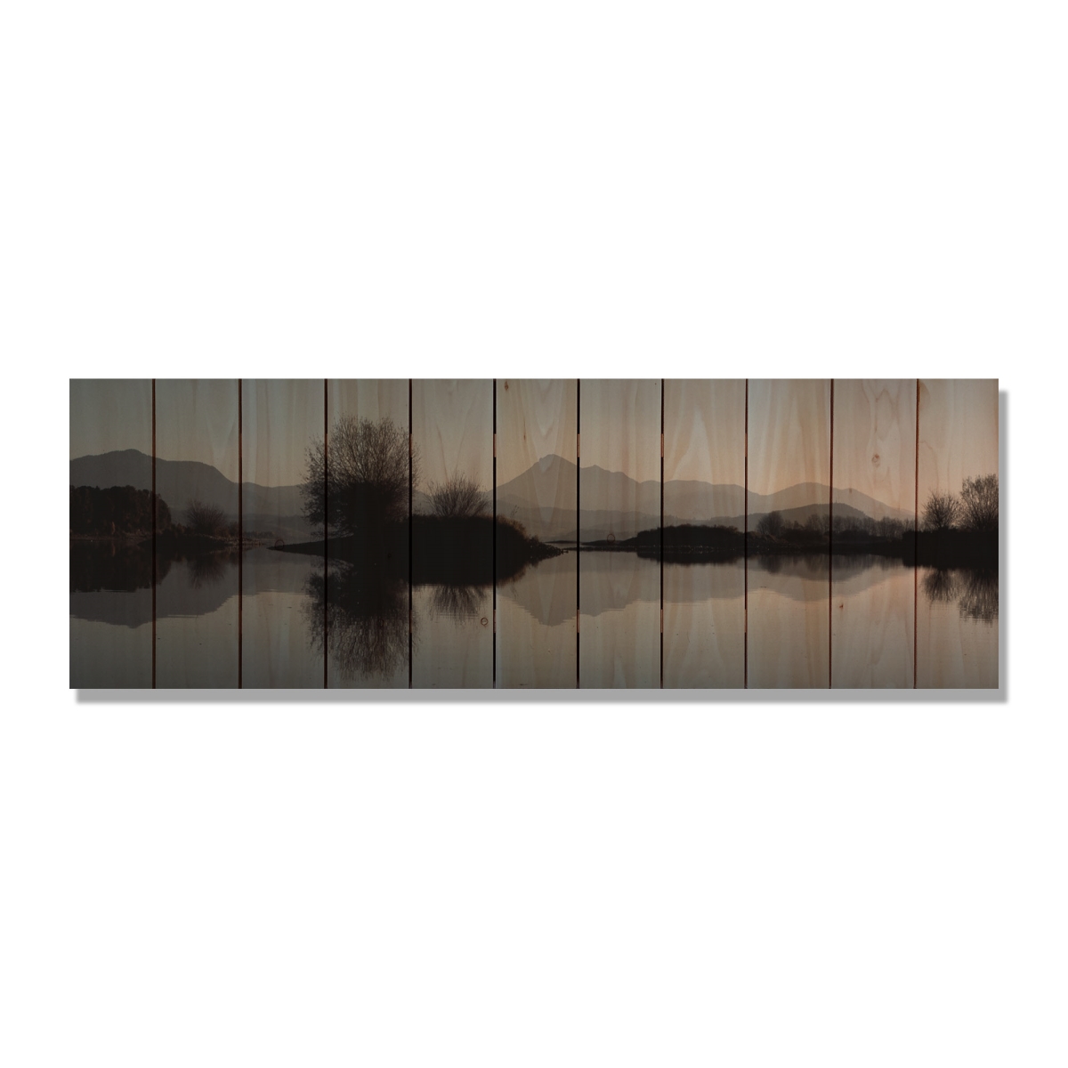 Day Dream HQ SL6020 60 x 20 in. Still Lake Inside & Outside Cedar Wall Art
