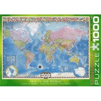 Map Of World 1000 Piece Puzzle By Eurographics