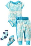 PACT Unisex-Baby Infant Organic Cotton Baby Wildflower 3 Piece Set with Socks, Multi, 12-18 Months