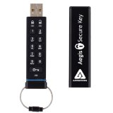 Apricorn Aegis Secure Key FIPS Validated 8 GB USB 2.0 256-bit AES-CBC Encrypted Flash Drive ASK-256-8GB (Black)