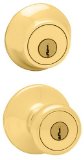 Kwikset 690 Tylo Entry Knob and Single Cylinder Deadbolt Combo, Polished Brass, Pack of 6