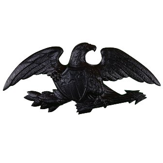 Montague Metal Products WE-23-SB 23 In. Deluxe Satin Black Flagpole Wall Eagle