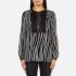 Karl Lagerfeld Women's Soft Blouse With Zipper Detail - Zipper Print Black - IT 42