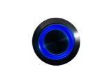 mod/smart Blue Illuminated Bulgin Style Momentary Vandal Switch - 22mm -Black Housing - Ring Illumination