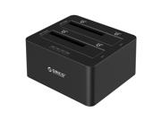 Orico Usb 3.0 To Sata Dual Bay External Hard Drive Docking Station For 2.5 Or 3.5 Inch Hdd, Ssd With Clone Function (8tb Support) - Black (6629us3-c-v1-us-bk)