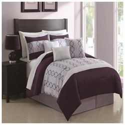 Cole 11-Piece Comforter Set, Plum King