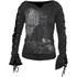 Spiral Women's WITCH CAT Laceup Sleeve Top - Black