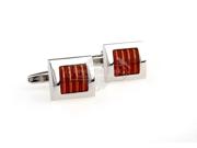 Orange Paint Square Cufflinks