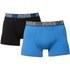 Puma Men's 2 Pack Striped Waistband Boxers - Blue/Black