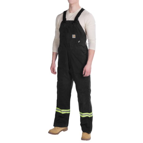 Carhartt Flame-resistant Striped Duck Bib Overalls - Insulated (for Men)