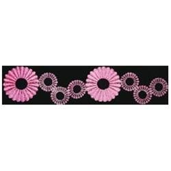 Fabscraps 271049 Embroidered Fabric Border 2.5 in. x 11.5 in. -Pink