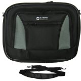Compaq Presario V2623AU Laptop Case Carry Handle & Adjustable Shoulder Strap - Black/Gray - Adjustable & Removable Interior Divider