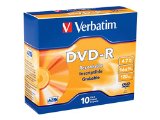 Verbatim 4.7 GB up to 16x Branded Recordable Disc DVD-R 10-Disc Slim Case 95099