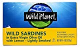 Wild Planet Wild Sardines in Extra Virgin Olive Oil With Lemon, Lightly Smoked – 4.4oz Can (Pack of 12)