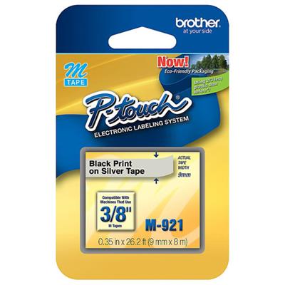 Brother M921 Black  Silver - Roll (0.35 In X 26.3 Ft) Lamination Film - For P-touch Pt-100  Pt-110  Pt-85