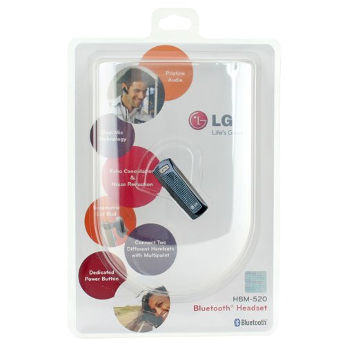 LG HBM-520 Bluetooth Earset - Mono - Black - Wireless - Bluetooth - 33 ft - Earbud - Monaural - Open