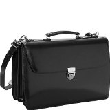 Jack Georges Elements Collection Triple Gusset Flap with Open Back Pocket, Black