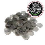 100 Stainless Steel Tobacco Pipe Bowl Screens - 3/4" (.75) For Tobacco Pipes   Limited Edition Beamer Smoke Sticker