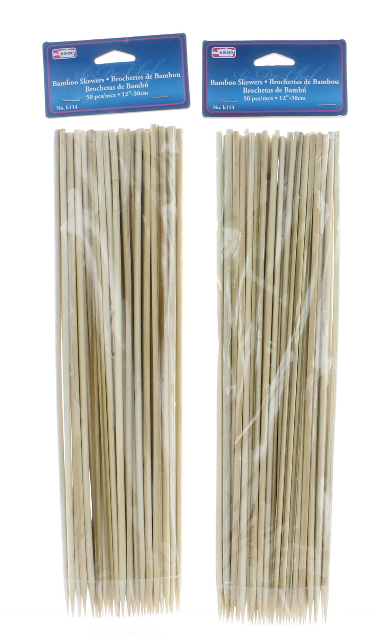 100 Bamboo Skewers 12" BBQ Wooden Sticks Barbecue Grill Shish Kabob Roasting