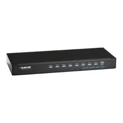 Black Box Avsp-dvi1x8 Dvi-d Splitter With Audio And Hdcp  1 X 8 - Video/audio Splitter - 8 X Dvi   8 X Audio - Desktop