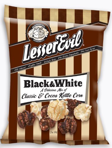 LesserEvil Black & White Kettle Corn, 1.75-Ounce Bags (Pack of 24)