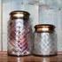 Nkuku Antique Brass Etched Glass Pot - Large - Clear