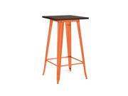 Dreux Glossy Orange Elm Wood Steel Bar Table 42 Inch